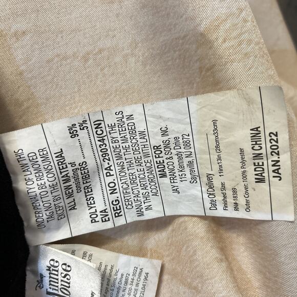 Disney Minnie Mouse Black W/ Red Bow HeadRest Neck Support Pillow Travel Pillow - Picture 3 of 6